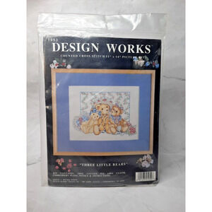 Design Works Counted Cross Stitch Picture Kit 1052 Three Little Bears 11x14
